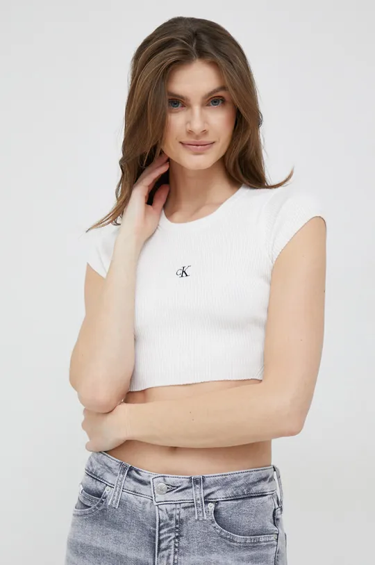 Top Calvin Klein Jeans  77 % Polyester, 19 % Modal, 4 % Elastan