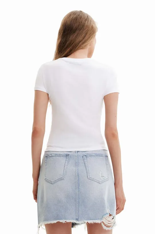 λευκό Βαμβακερό μπλουζάκι Desigual
