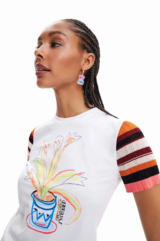 Desigual t-shirt bawełniany biały