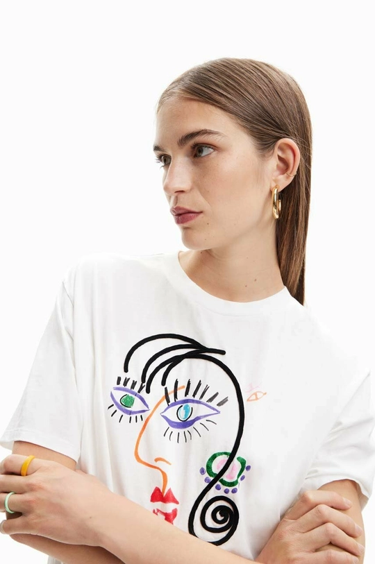 Desigual t-shirt bawełniany biały