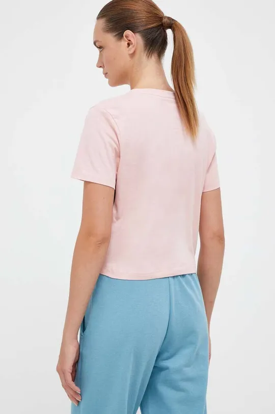 Βαμβακερό μπλουζάκι Kappa ροζ