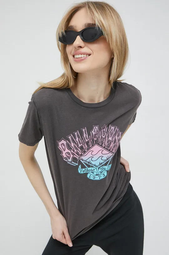 siva Bombažna kratka majica Billabong Ženski