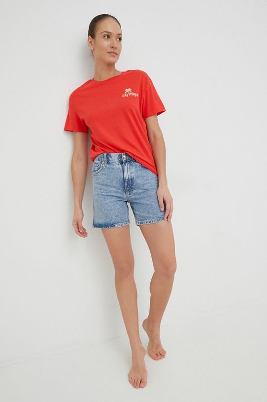 Billabong t-shirt bawełniany czerwony