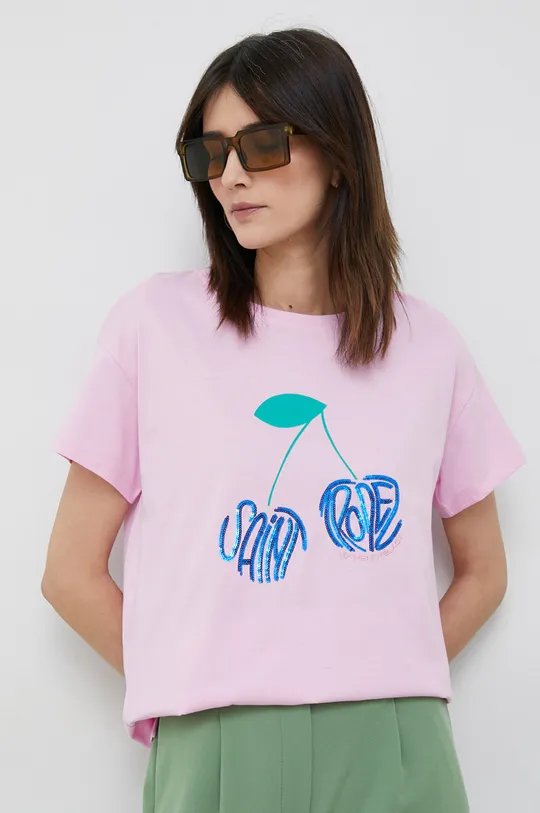 růžová Bavlněné tričko Pennyblack Dámský