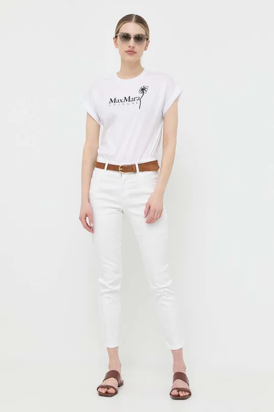 Max Mara Leisure t-shirt bawełniany biały