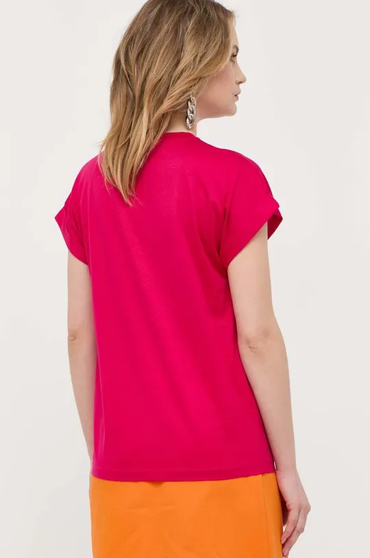 Βαμβακερό μπλουζάκι Max Mara Leisure ροζ