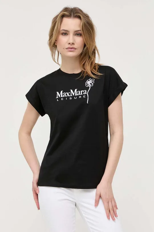 fekete Max Mara Leisure pamut póló