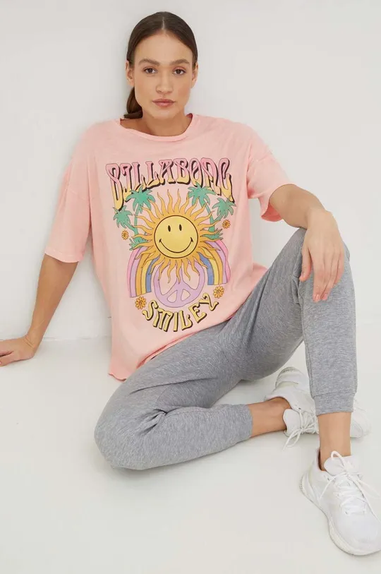 narančasta Pamučna majica Billabong X SMILEY Ženski
