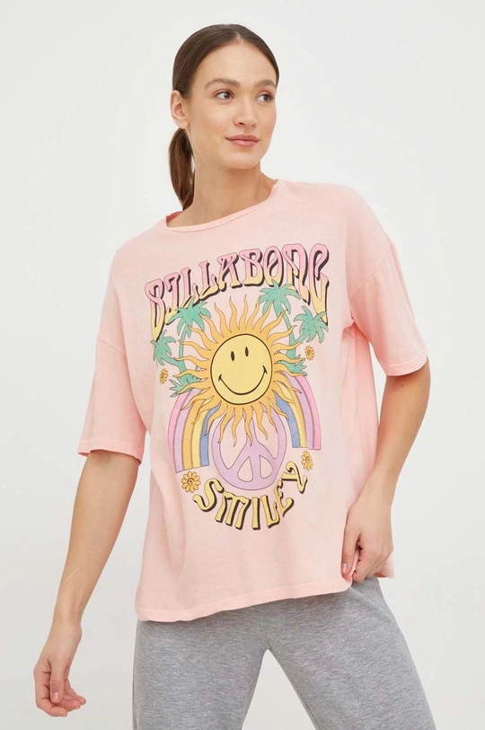 Billabong t-shirt bawełniany X SMILEY pomarańczowy