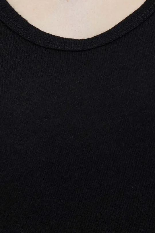 Kratka majica s primesjo lanu United Colors of Benetton Ženski