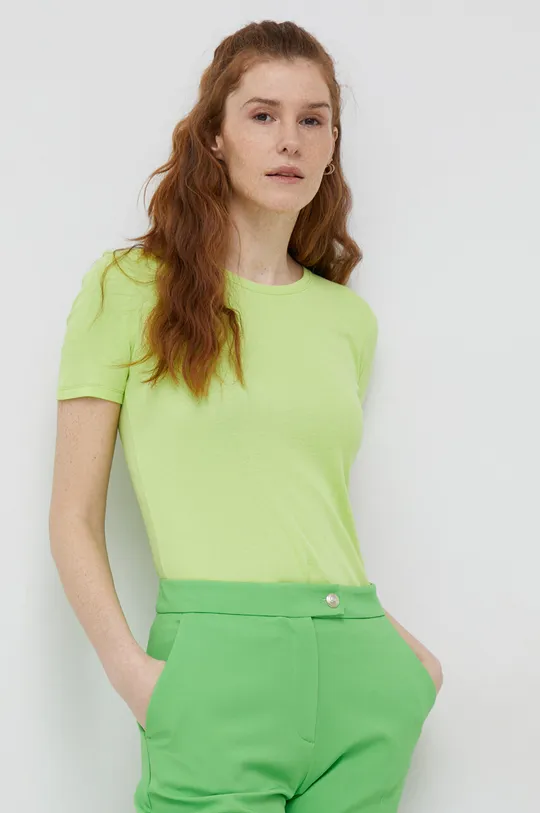 zelena Bombažna kratka majica United Colors of Benetton Ženski