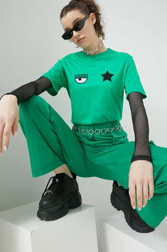 πράσινο Βαμβακερό μπλουζάκι Chiara Ferragni Γυναικεία