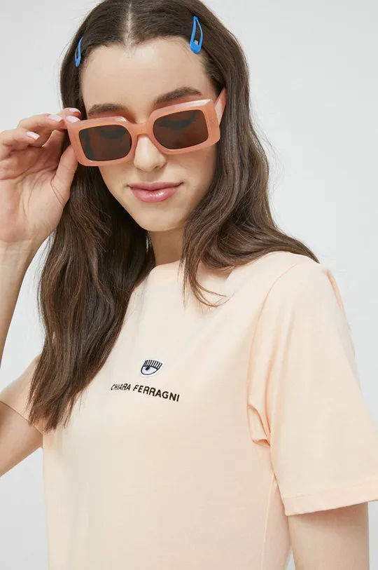 πορτοκαλί Βαμβακερό μπλουζάκι Chiara Ferragni