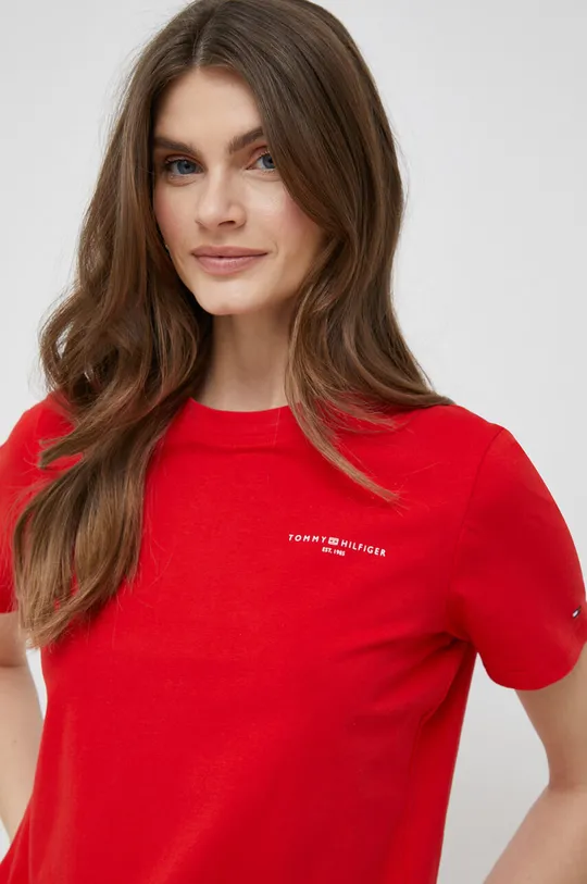 rdeča Kratka majica Tommy Hilfiger