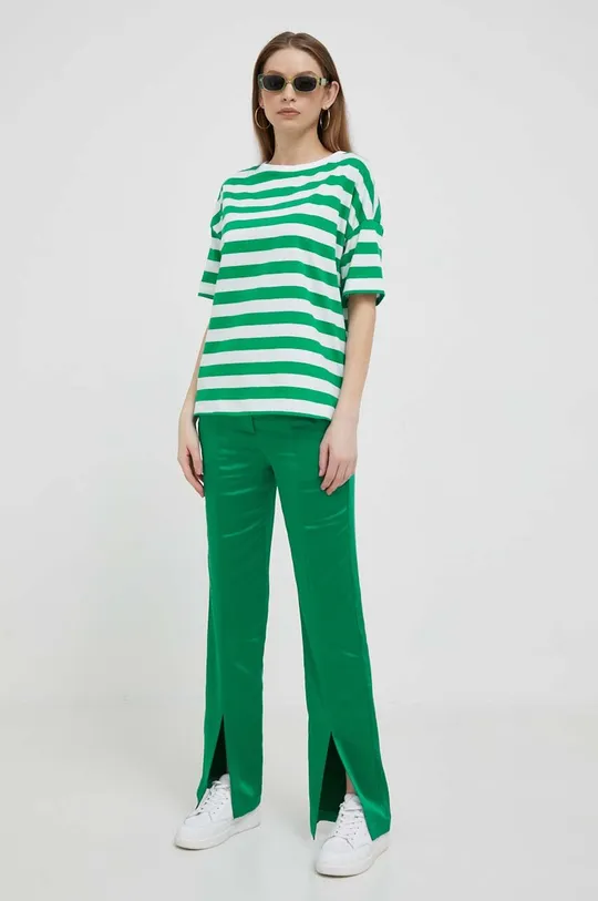 Bombažna kratka majica United Colors of Benetton zelena