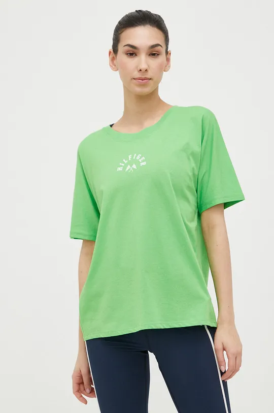 zielony Tommy Hilfiger t-shirt bawełniany Damski