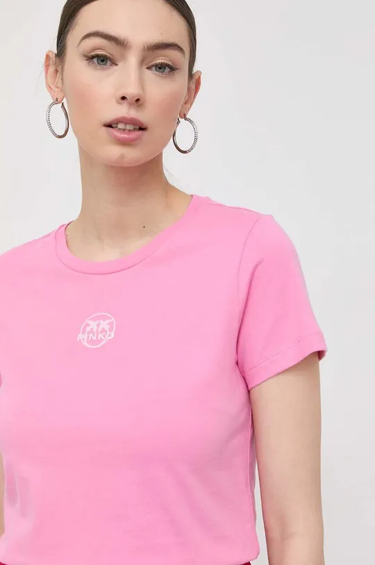 ροζ Βαμβακερό μπλουζάκι Pinko