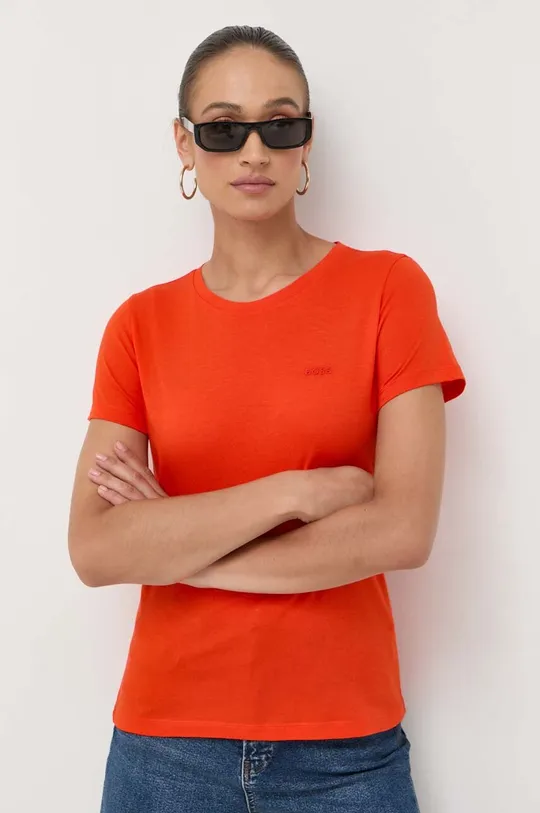 pomarańczowy BOSS t-shirt bawełniany Damski