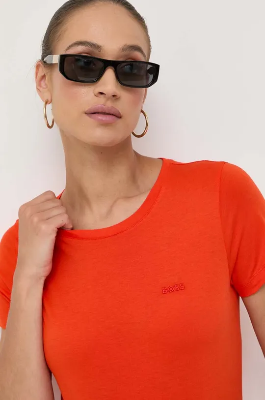 pomarańczowy BOSS t-shirt bawełniany