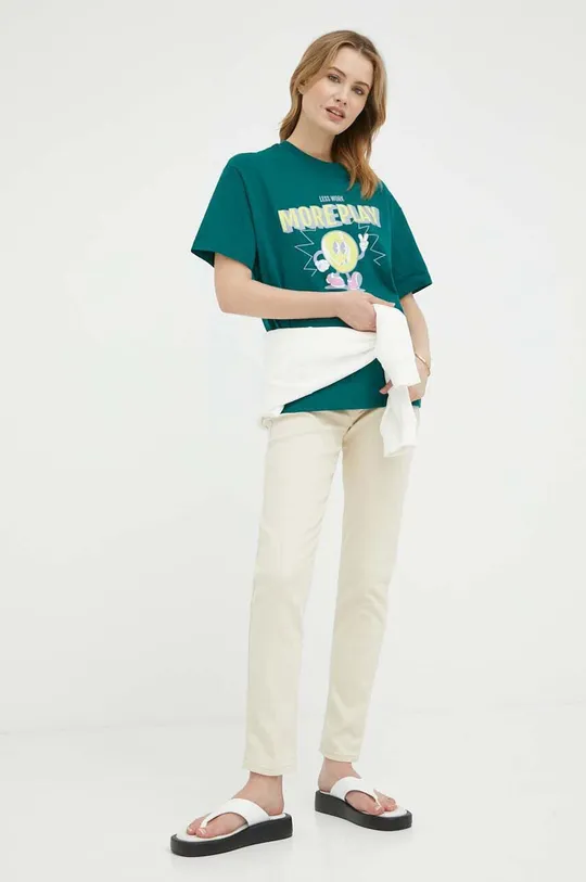 Βαμβακερό μπλουζάκι Marc O'Polo DENIM πράσινο