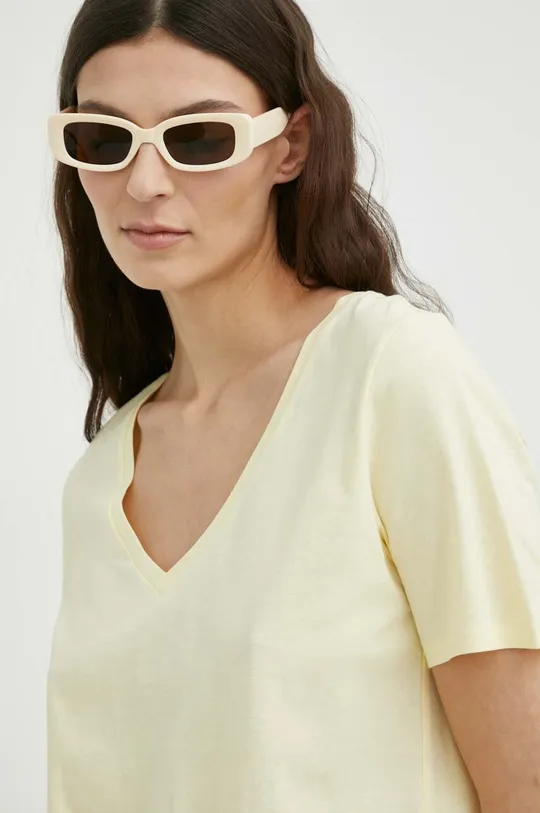 κίτρινο Βαμβακερό μπλουζάκι Marc O'Polo Γυναικεία