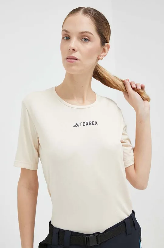 beżowy adidas TERREX t-shirt sportowy Multi Damski