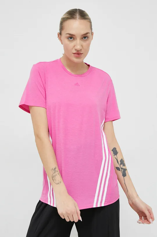różowy adidas Performance t-shirt treningowy Train Icons Damski