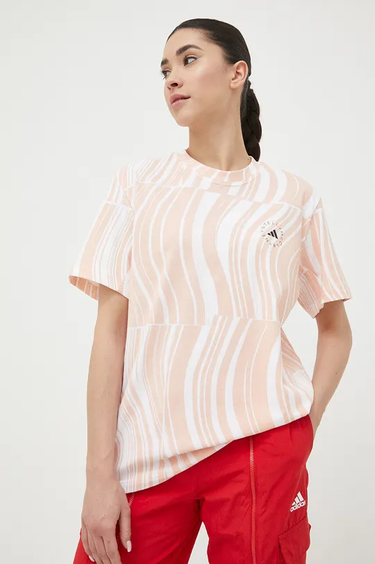 pomarańczowy adidas by Stella McCartney t-shirt bawełniany Damski