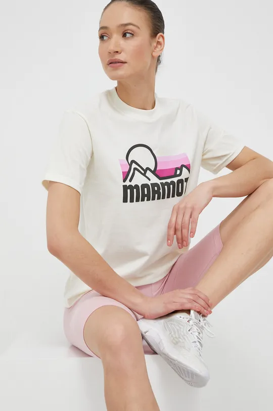 Marmot t-shirt beżowy