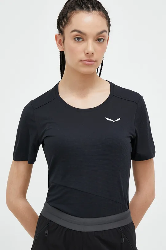 μαύρο Αθλητικό μπλουζάκι Salewa Puez Sporty Dry Γυναικεία