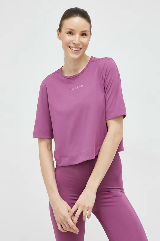 vijolična Kratka majica za vadbo Calvin Klein Performance Essentials