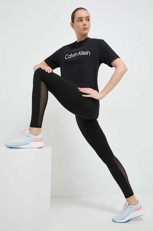 czarny Calvin Klein Performance t-shirt sportowy Effect Damski