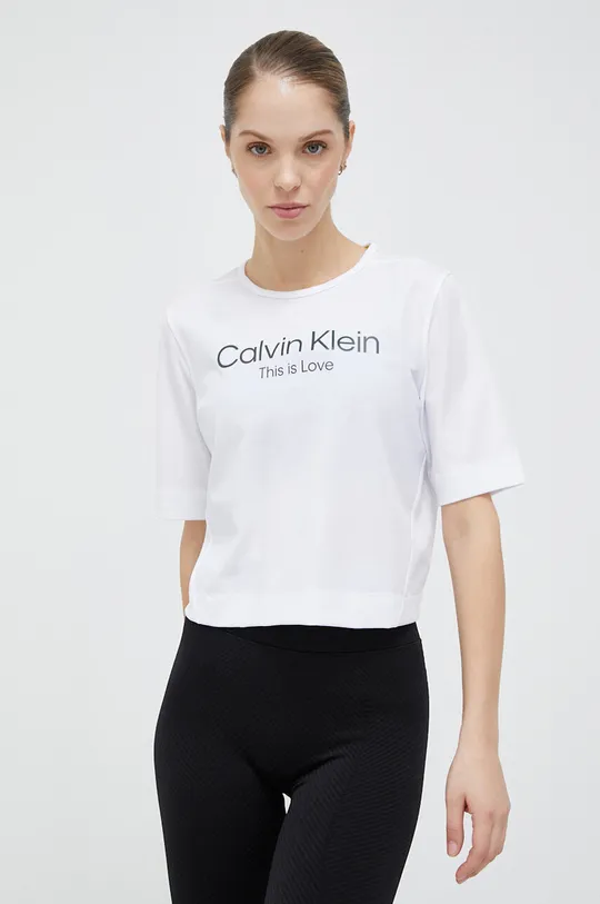 λευκό Μπλουζάκι προπόνησης Calvin Klein Performance Pride