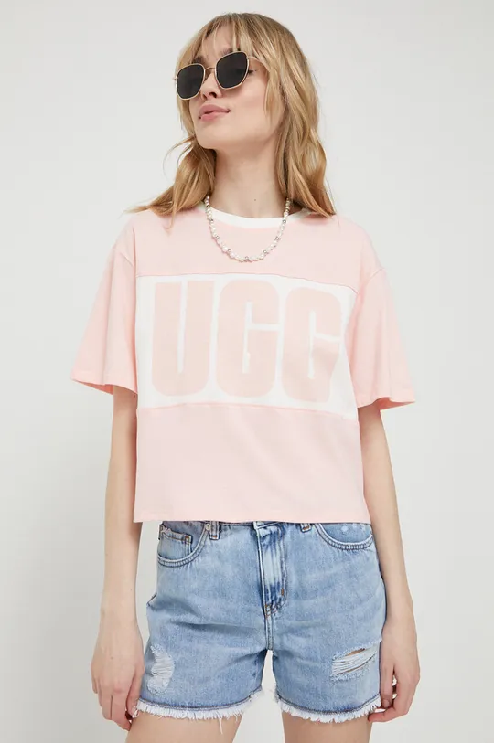 ροζ Βαμβακερό μπλουζάκι UGG Γυναικεία