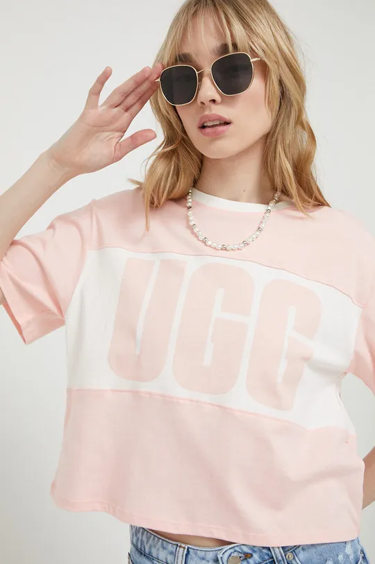 růžová Bavlněné tričko UGG