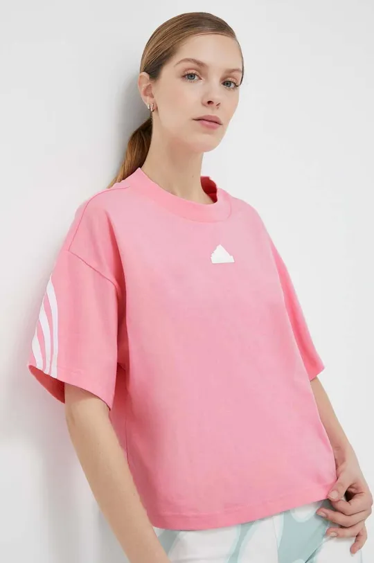 różowy adidas t-shirt bawełniany Damski