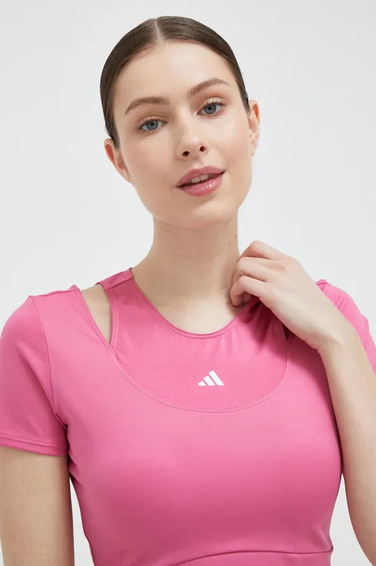 różowy adidas Performance t-shirt treningowy HIIT Damski
