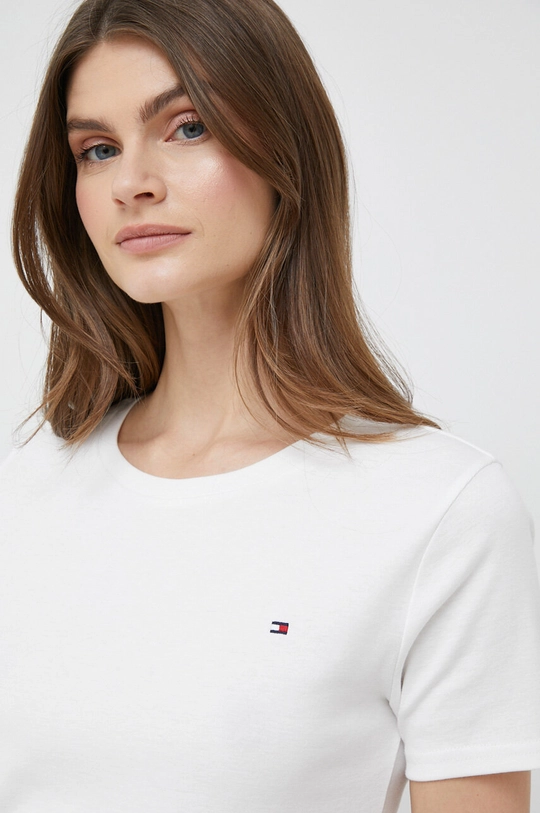 biały Tommy Hilfiger t-shirt bawełniany Damski