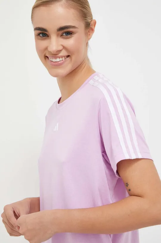 vijolična Kratka majica za vadbo adidas Performance Train Essentials 3-Stripes