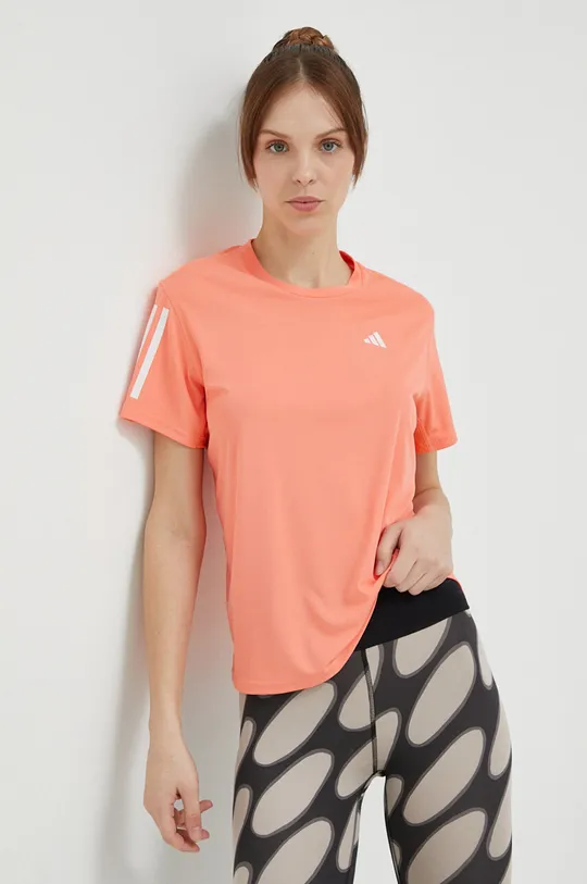 Μπλουζάκι για τρέξιμο adidas Performance Own the Run πορτοκαλί