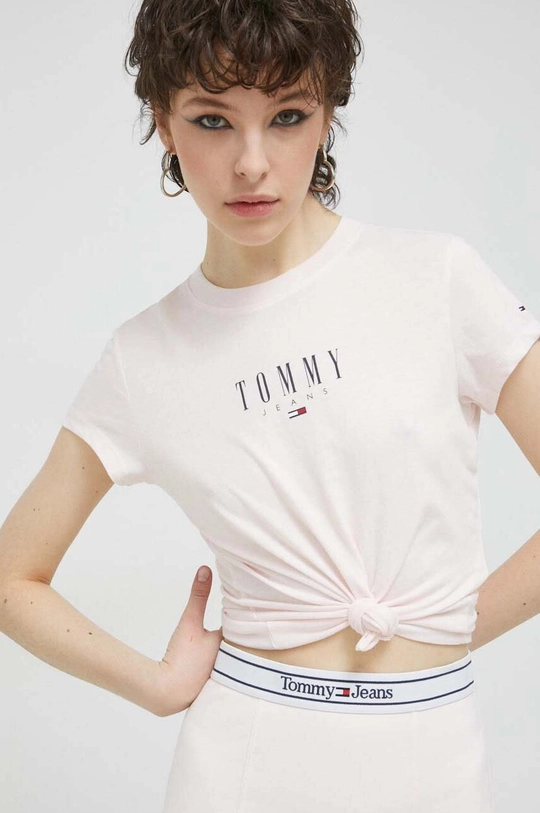 ružová Tričko Tommy Jeans