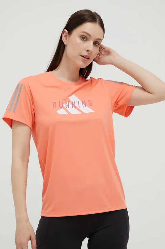 pomarańczowy adidas Performance t-shirt do biegania Damski