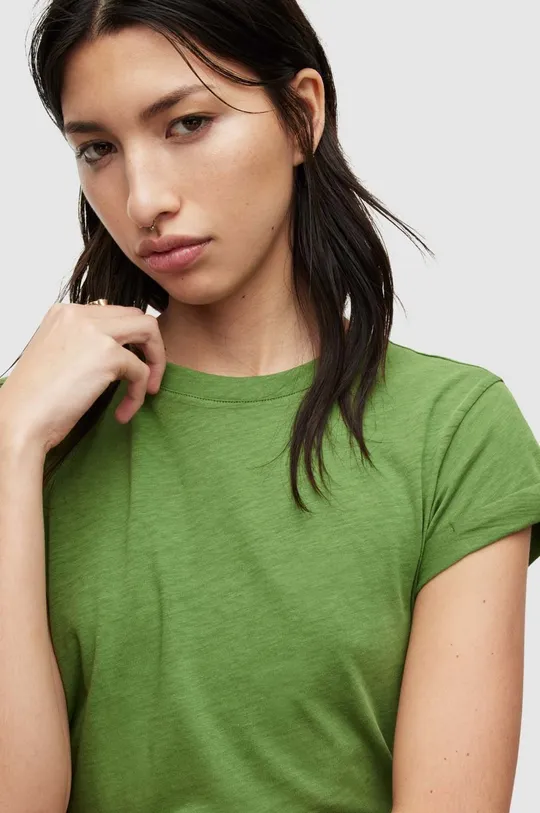 Βαμβακερό μπλουζάκι AllSaints πράσινο