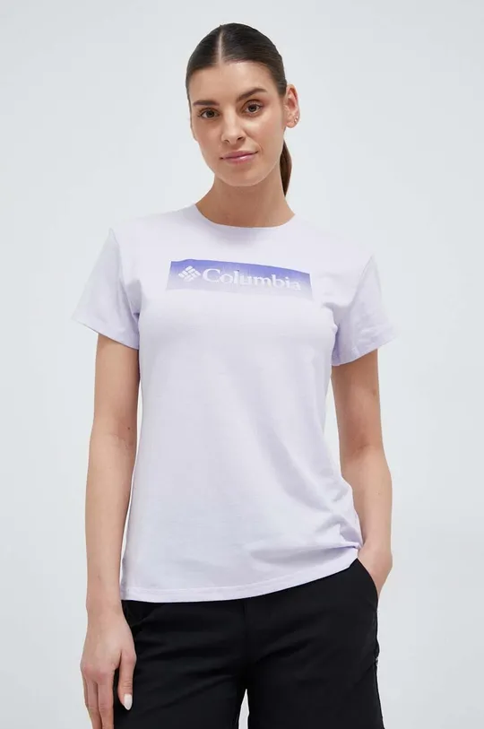 vijolična Športna kratka majica Columbia Sun Trek Ženski