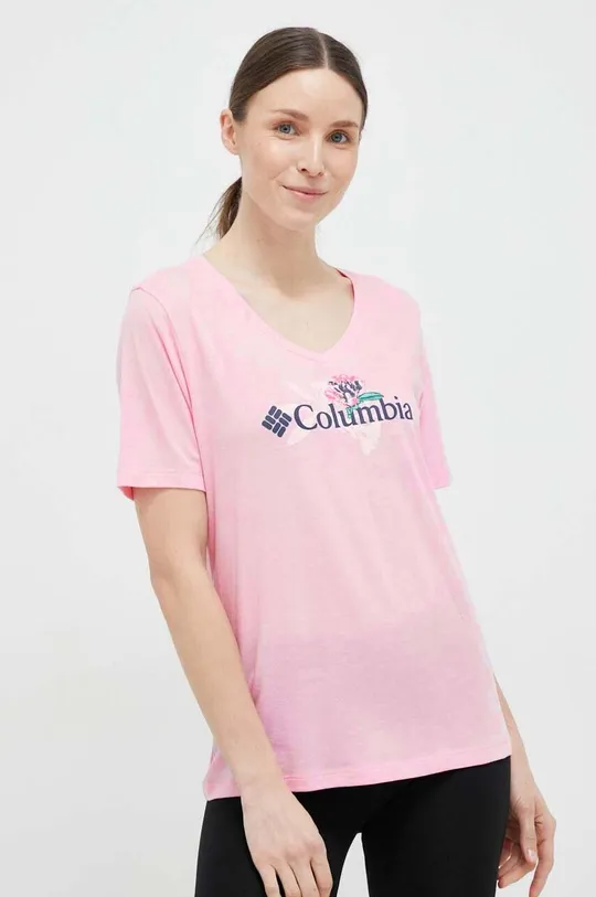 roza Kratka majica Columbia Ženski