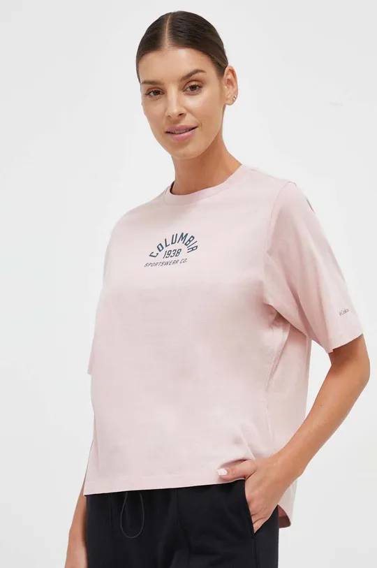 рожевий Бавовняна футболка Columbia