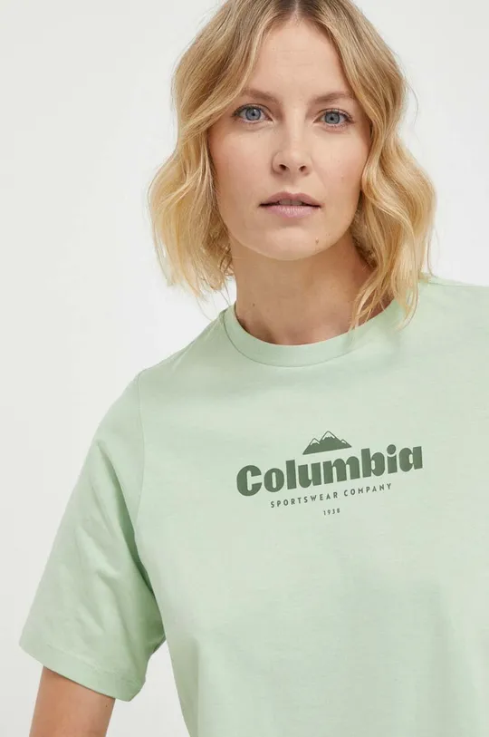 πράσινο Βαμβακερό μπλουζάκι Columbia North Cascades Γυναικεία