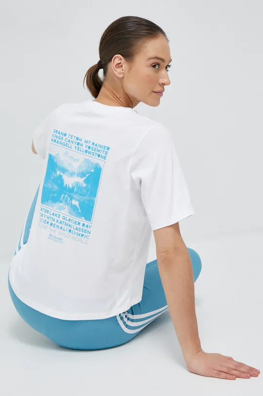 білий Бавовняна футболка Columbia Жіночий