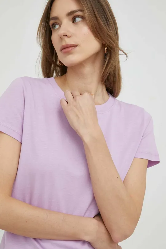 fioletowy Marella t-shirt bawełniany