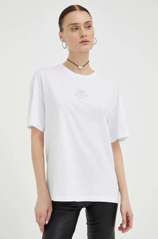 Lee t-shirt bawełniany biały